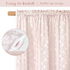 ASPMIZ Linen Pink Kitchen Tier Curtains 36 Inch Length, Double Layered Kitchen - Image 5