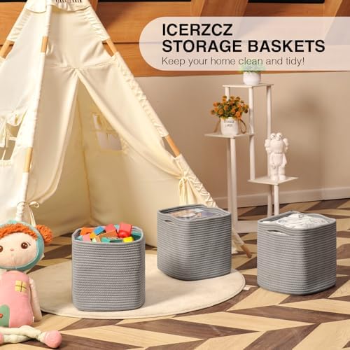 ICERZCZ 11 Inch Cube Storage Bins, Storage Cube Organizer Bins, Woven Cotton - Image 6