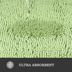 Yeaban Chenille Seafoam Green Bathroom Rug 30"x50", Non-Slip Rubber Backing - Image 4