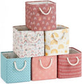 6 Pack Boho Rainbow Storage Bins, 11 Inch Cube Fabric Storage Basket by Geiserailie