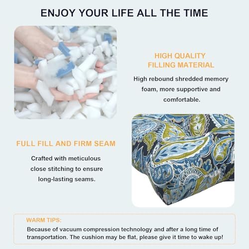 DYTXIII Outdoor High Back Chair Cushions Set of 2, Water Repellent Tufted - Image 5