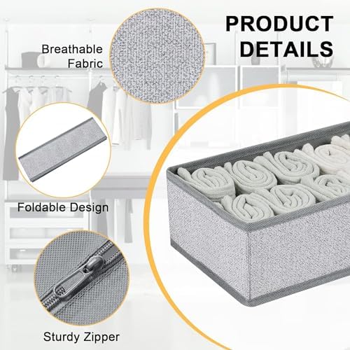 DIMJ Drawer Organizers for Clothing, Fabric Closet Organizers and Storage - Image 2