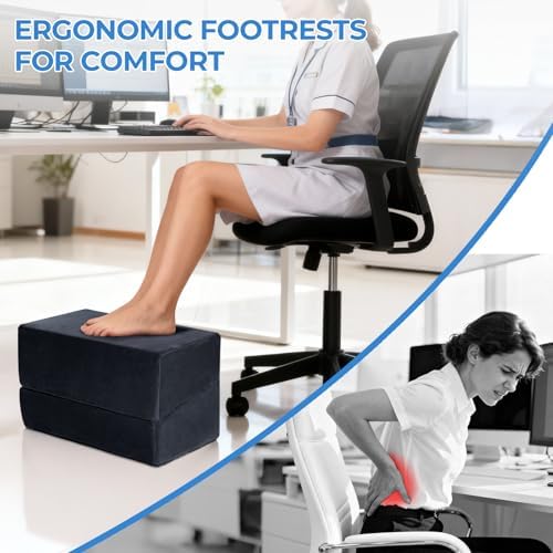3-Level Adjustable Foot Rest for Under Desk at Work, 17x11.2x17 Inch - Image 2