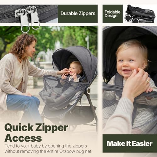 Orzbow Baby Mosquito Net for Stroller, Universal Fit, Breathable - Image 2