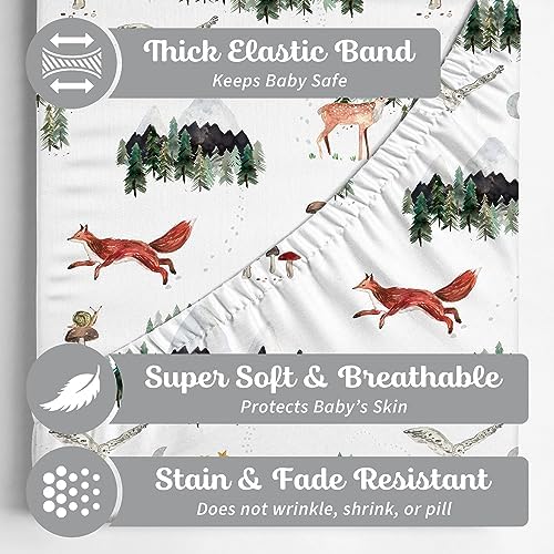 Sorrel + Fern Baby Crib Sheets Neutral, Fitted 2-Pack - Image 2