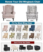 CRFATOP Wingback Chair Covers Stretch Armchair Slipcovers - Image 4