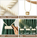 Hion Magnetic Curtain Tiebacks Beige 2pcs, Curtain Tiebacks Buckles Holdbacks - Image 3