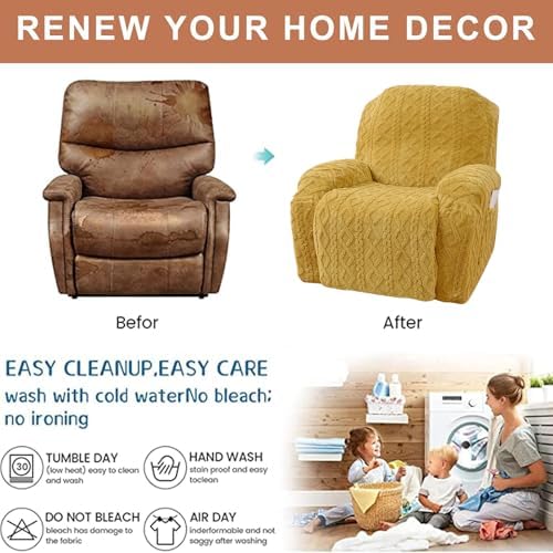 Recliner Chair Covers 4-Pieces Recliner Slipcovers Lazy Boy Chair Covers - Image 6