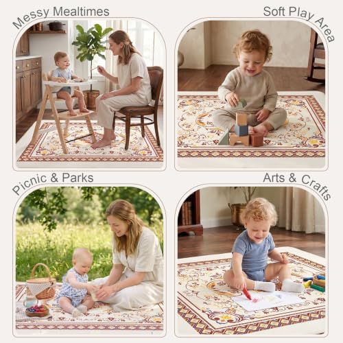 Splat Mat for Under High Chair Waterproof Non Slip Floor Mat for Baby - Image 6
