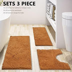 Bathroom Rugs Chenille 3-Piece Extra Soft and Absorbent Shag Bathroom Rugs - Image 3
