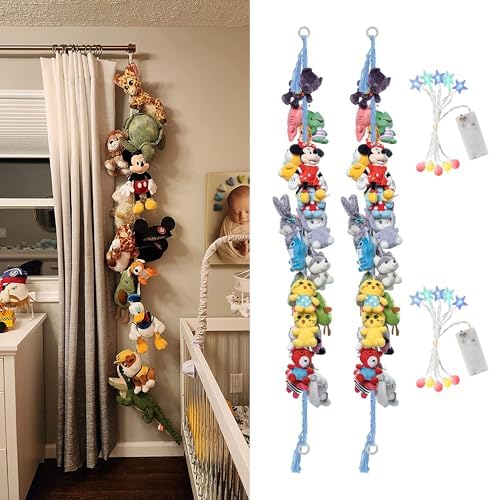 2PCS Stuffed Animals Storage Chain Organizers 80" Cotton Hanging Storage Chain by LONCHDAN