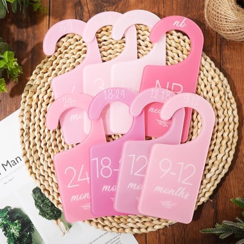 Whaline Acrylic Baby Closet Dividers Pink Hanging Infant Clothes Hanger - Image 4