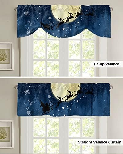 Christmas Blackout Tie Up Valance Curtains - Image 5