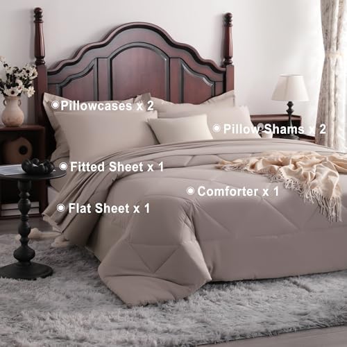 NTBAY Queen Microfiber Bed in a Bag, Comforter Set 7 Piece - Image 4