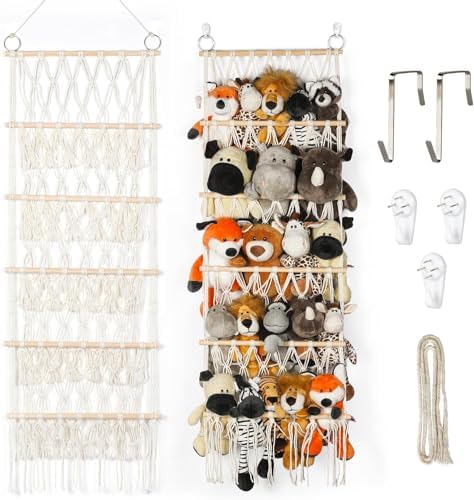 42cm Wide Over The Door Stuffed Animal Storage- 5-Tier Stuffed Animal Hammock by Qoroos