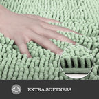Yeaban Chenille Sea Foam Bathroom Rug 36"x60", Non-Slip Rubber Backing - Image 2
