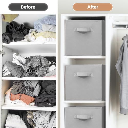 STORAGE MANIAC Storage Cubes, 11 Inch 4 Pack Collapsible Fabric Shelf Bins - Image 4