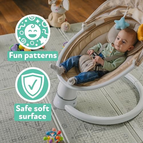 Nuby Reversible Baby Floor Mat, Graceful Gray - Image 4