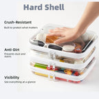 3-Pack Medium Clear Hard Shell Zipper Pouches - Image 3