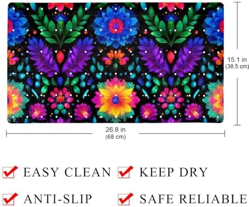 Shower Mat Non Slip, Colorful Floral Boho Anti Slip Bath Mat - Image 4