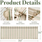 jinchan Linen Boxter Striped Kitchen Valances Multi Green 50 x 16 2 Panels - Image 4