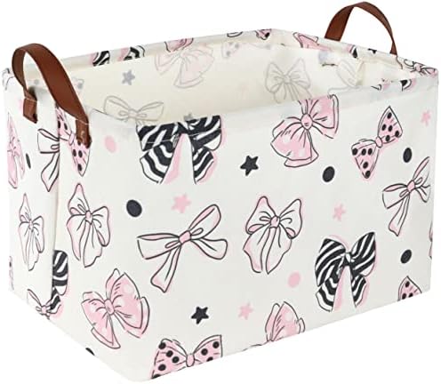 Essme Rectangular Pink Basket, Mother's Day Basket, Storage Baskets Organizer by ESSME