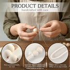 Hion 2-Pack Curtain Tiebacks, Curtain Holdbacks, Boho Wood Bead Tie Backs - Image 3