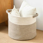 Blanket Basket for Living Room, Woven Rope Storage Basket by KODOMOORE