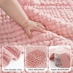 Muslin Hooded Baby Towels 2 Pack, 100% Cotton Baby Bath Towels - Image 3