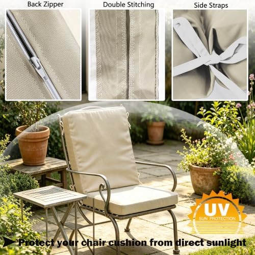 Outdoor High Back Chair Cushion Cover - Image 5