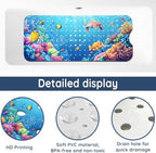 LNOND Bath Mat for Tub, Sea Turtles Bathtub mat Non Slip, Ocean World Bath Mats - Image 3