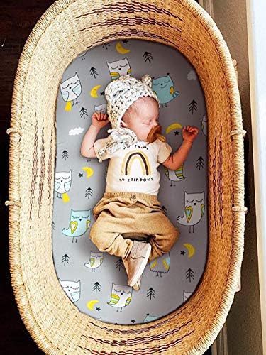 Stretchy Bassinet Sheet Set BROLEX 2 Pack Snug Fitted Cradle Fitted Sheets - Image 2