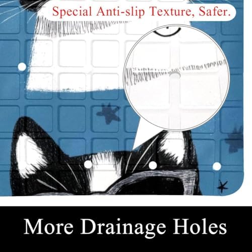 Shower Mat Non Slip, Funny Cats Sunglasses Anti Slip Bath Mat - Image 2