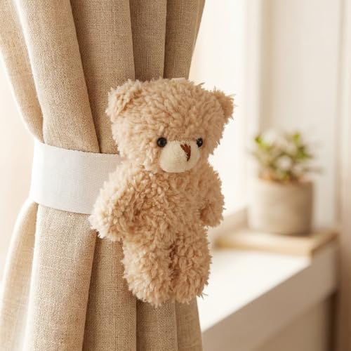 Chumia 2 Pcs Bear Curtain Tiebacks Cute Nursery Decor - Image 3