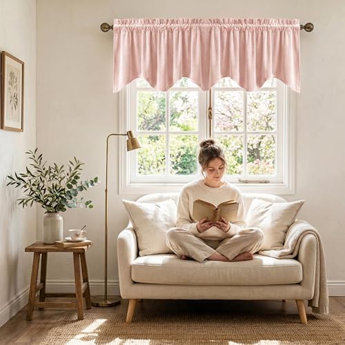 StangH Pink Spring Decor Velvet Window Valance 52x18 Inch, 1 Panel - Image 3