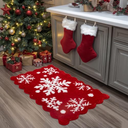 ORTIGIA 20x32 Merry Christmas Snow Bath Mat - Image 3