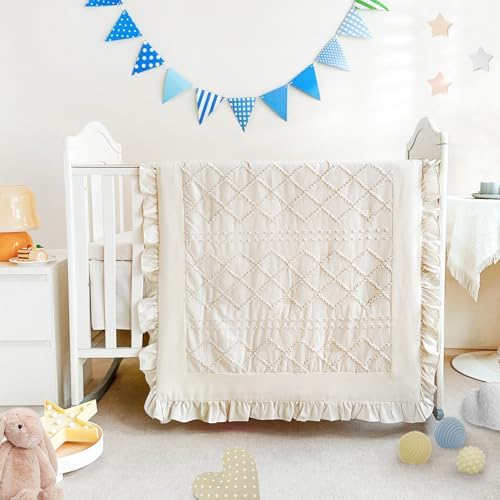 Crib Bedding Set for Girls, Ruffle Baby Crib Bedding Set Nursery Bedding Sets - Image 2