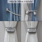 2 Pack Grey Strong Magnetic Curtain Tiebacks Outdoor Elegant Decorative Tie - Image 5