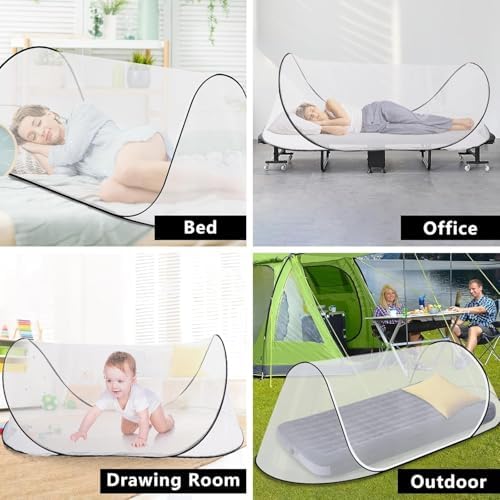 2 Pcs 78*31*23 Inch Large Pop Up Mosquito Net, Portable Foldable Mesh Tent - Image 5