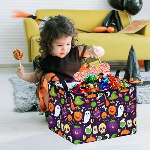 Pumpkin Pattern Storage Basket Gift Shelf Basket Storage Bin, Nursery Basket - Image 2