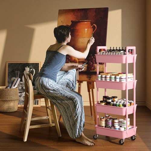 Pipishell 4 Tier Rolling Cart Organizer, Plastic Rolling Cart - Image 7