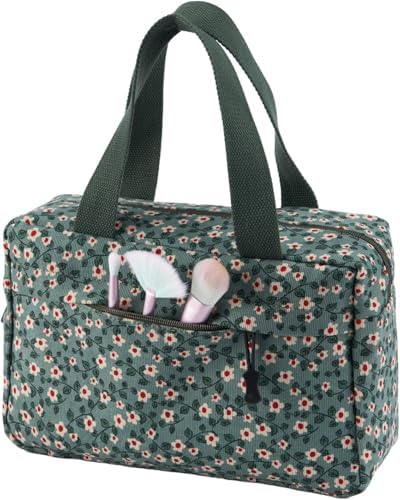 Large Makeup Bag for Women Corduroy Cosmetic bag Make up Bags Zipper Pouch - Image 2