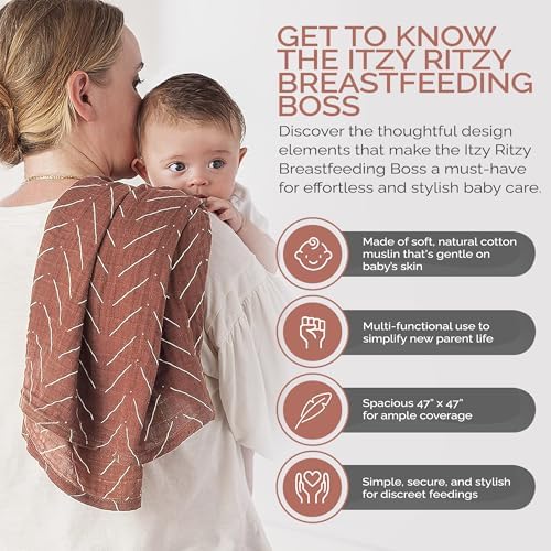 Itzy Ritzy Breastfeeding Boss Multi-Use Cover – A Nursing Cover, Car Seat Wrap - Image 2