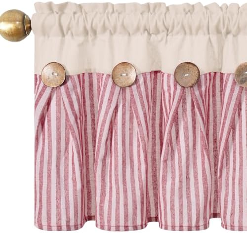 ASPMIZ Farmhouse Cotton Linen Valances - Image 4