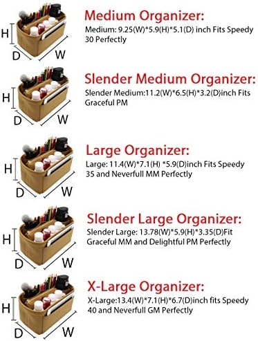LEXSION Felt Purse Organizer Insert, Tote Bag Shaper Dividers - Image 2