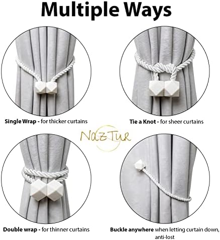 NazTur Magnetic Curtain Tiebacks, Curtain Ties, No-Drill Holdbacks - Image 4