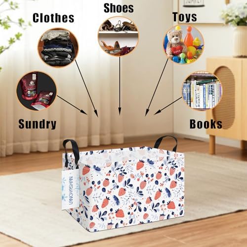 Rectangular Collapsible Strawberry Storage Basket Nursery Toy Organizer - Image 4