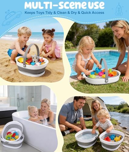 WADEO Double-Capacity Foldable Bath Toy Storage Baskets - Image 5