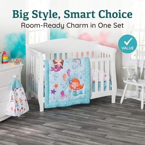EVERYDAY KIDS 3 Piece Girls Crib Bedding Set - Image 3