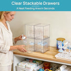Vtopmart Clear Stackable Storage Drawers, 4 Pack Tall Plastic Organizers - Image 3